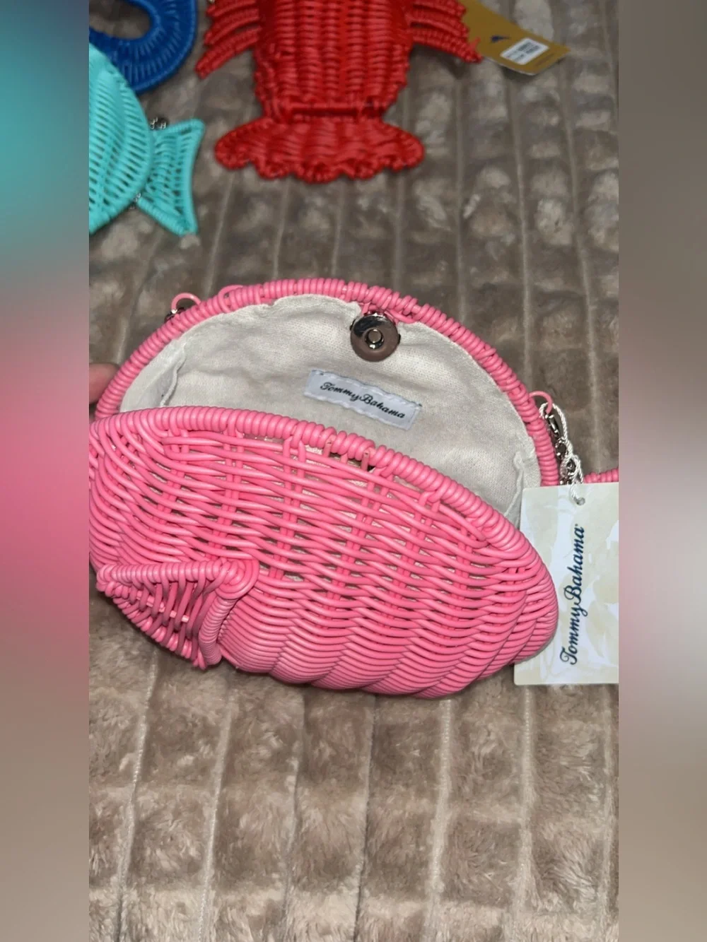 NWT Tommy Bahama Coral Woven Fish Crossbody Bag BUNDLE&SAVE